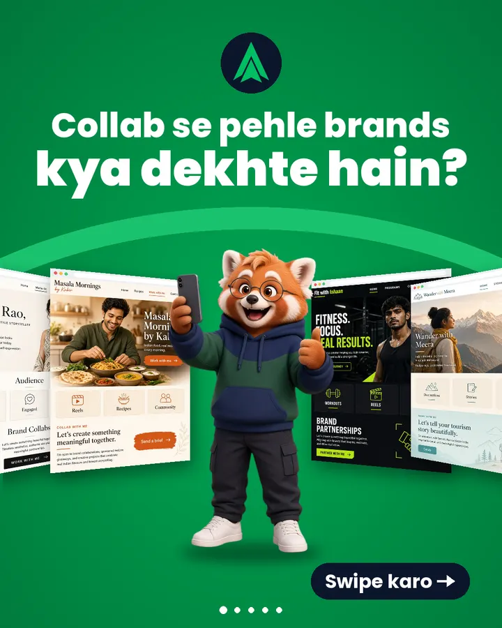 Collab se pehle brands kya dekhte hain? Creator websites on Inook.